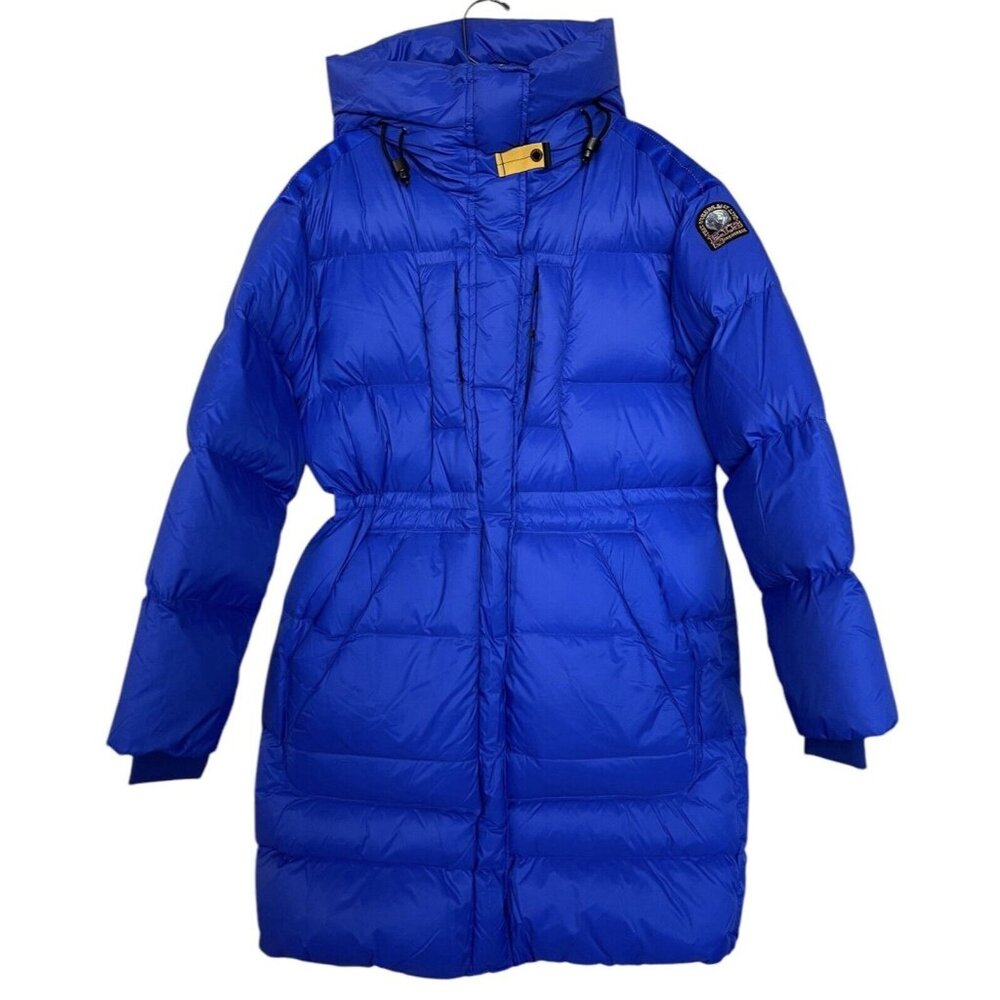 Parajumpers Coat Jacket Womens Size Medium M Blue Polar‎ Puffer Long Hooded Eira